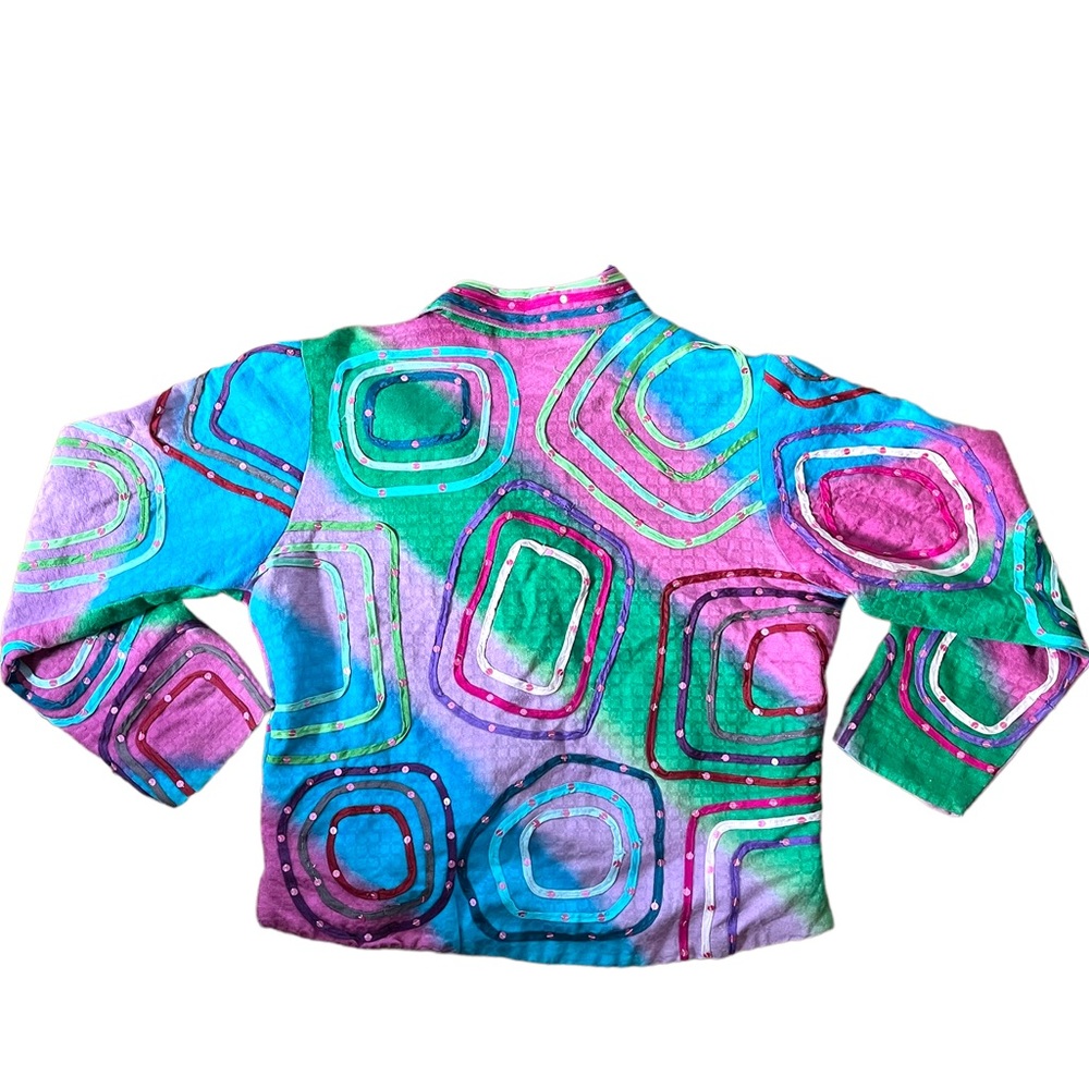 Pushpa vintage 1980s Embroidered Sequins Rainbow Jacket - Picture 2 of 3